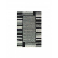 Alfombra rectángulos gris 67x120 cm