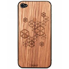 Cubierta iPhone 4/4S Hexágonos nogal